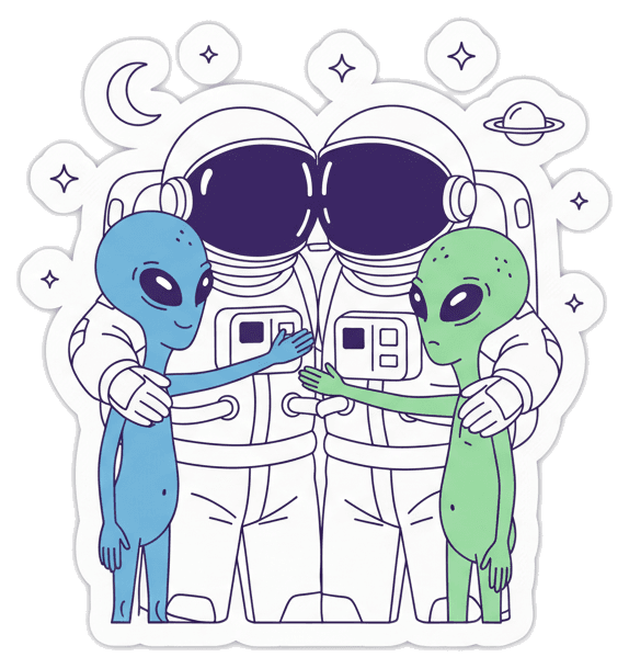 Astronautas y aliens Duodi